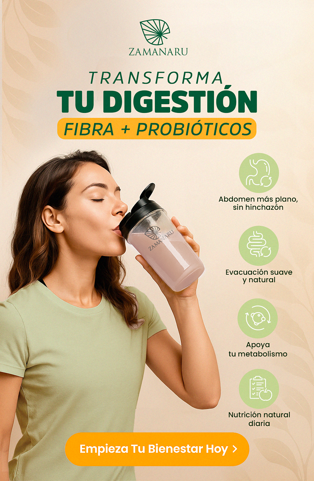 Fibra PREMIUM con PROBIÓTICOS únicos (ZAMANARU ™)