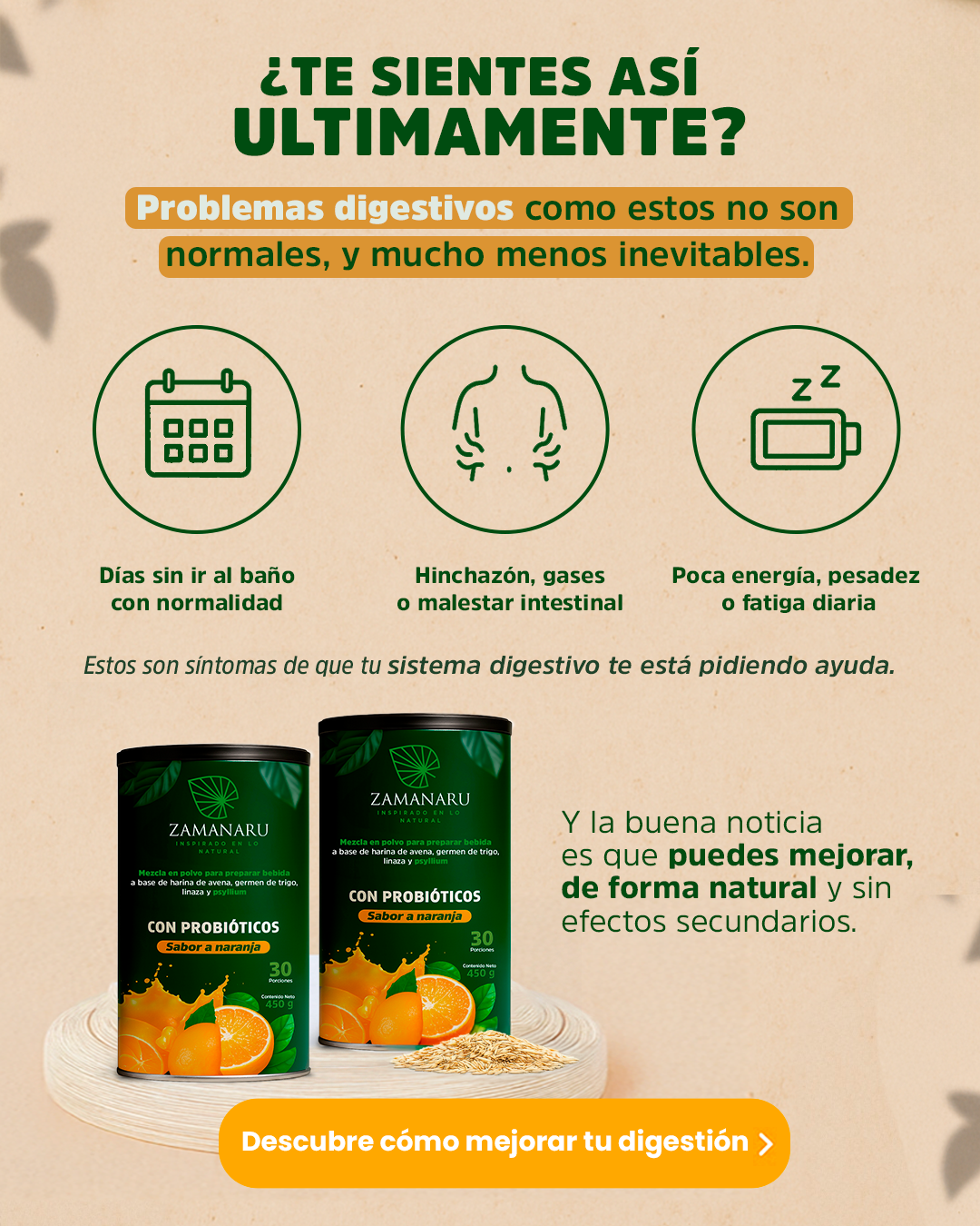 Fibra PREMIUM con PROBIÓTICOS únicos (ZAMANARU ™)